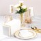 100-Pack Linen-Feel Disposable Guest Towels, White with Gold Design